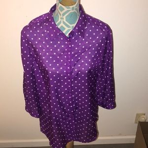 The Limited Purple and white polka dot blouse